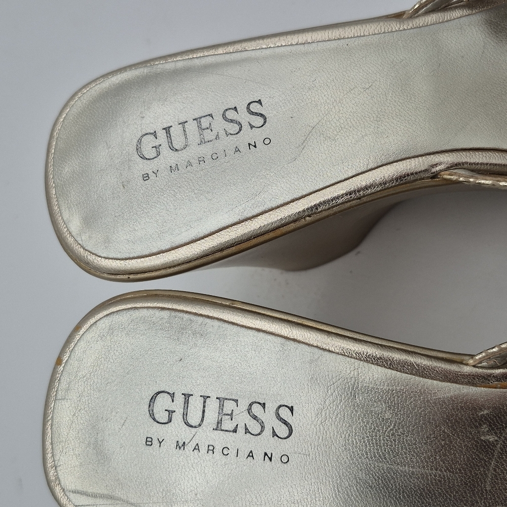 GUESS Gold Platform Gwauriga Slide Sandal Mule 8.5 M - Picture 3 of 7